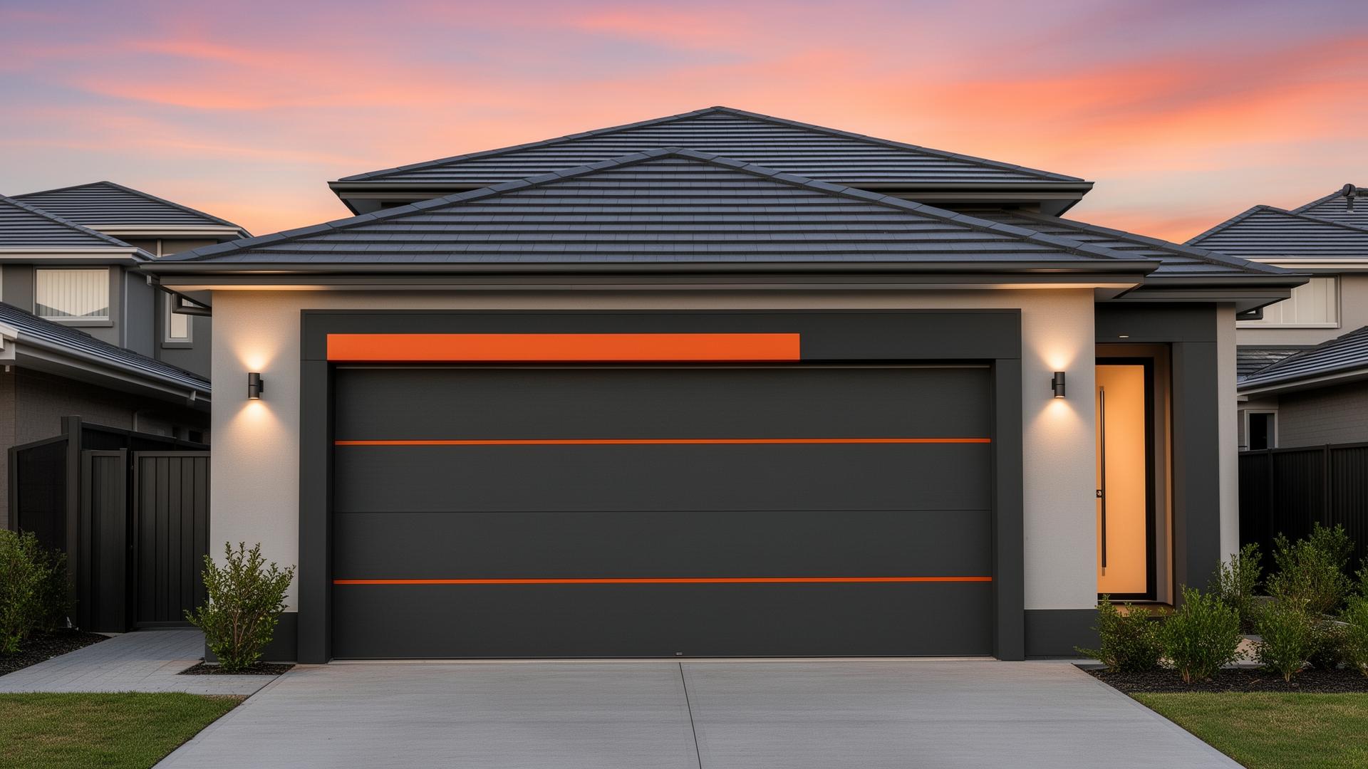 Modern insulated garage door